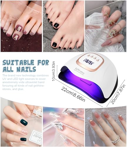 UIHOL UV LED Nail Lamp, 380 W Professional 81 LED Lamp Balls, Semi-Permanent Curing Quickly Pedicure Oven for All Nail Polishes, Automatic Sensor for Manicure at Home and in the Salon