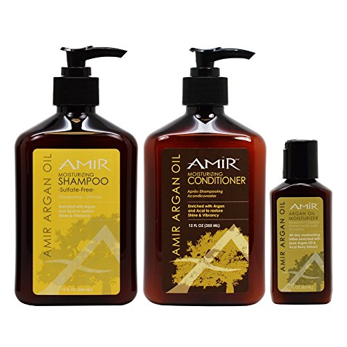 Amir Argan Oil Shampoo and Conditioner Duo (12 oz) with a FREE Travel