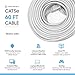 Amcrest Cat5e Cable 60ft Ethernet Cable Internet High Speed Network Cable for POE Security Cameras, Smart TV, PS4, Xbox One, Router, Laptop, Computer, Home, 4-Pack (4PACK-CAT5ECABLE60)
