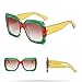 DDLbiz NEW Oversized Square Luxury Sunglasses Gradient Lens Vintage Women Fashion (C)