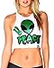 iHeartRaves Out of This World Alien Fitted Crop Tank Top for Raves, Festivals, Summer, Beach, Casual Wear