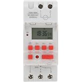 AC 85-265V 30A Timer Switches TM919BK Digital Timer 24Hours 7Days Programmable Countdown LCD Display 16 On/Off Settings 35mm DIN Rail