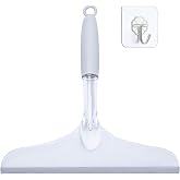 Shower Squeegee for Bathroom Glass Doors, 10'' Window Cleaner Tool | Clear Plastic Water Wiper for Mirror and Car Windshield Cleaning