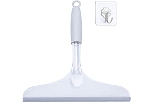 TREELEN Shower Squeegee for Bathroom Glass Doors and Mirror, 10'' Rubber Window Cleaner Tool, Clear Plastic Water Wiper for Car Windshield Cleaning