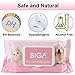 Deodorizing Hypoallergenic Pet Wipes with Fragrance Free Natural Organic for Cleaning Face Butt Eyes Ears Paws Teeth 100ct per Pack / 3Pack