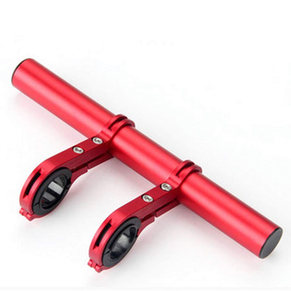Bike Handlebar Extender,Red Bike Handlebar Extension Frame Multi Function Bike Extender Rack Double Bike Handlebar Bracket for Light Flashlight Phone Mount Holder Speedometer