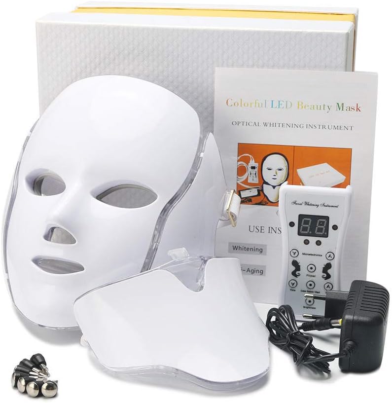 7 Color Facial Neck Mask Led Face Mask With Microelectronics LED Photon Masks Wrinkle Removal Skin Rejuvenation Beauty Tool [Energy Class A++]