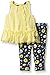 Calvin Klein Baby-Girls Chiffon with Jersey Lining Yellow and Printed Leggings, Yellow, 0-3 Months