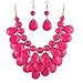 Easykan Women's Alloy Chain Acrylic Chunky Statement Bib Necklace 18