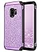 BENTOBEN Galaxy S9 Case, Samsung Galaxy S9 Case 2 in 1 Glitter Bling Hard PC Cover Coat Sparkly Shiny Leather Hybrid TPU Bumper Shockproof Protective Phone Cases for Samsung Galaxy S9, Purple