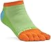 FUN TOES Women's Cotton Toe Socks Barefoot Running Socks -PACK OF 6 PAIRS- Size 9-11 -Lightweight- (Black/Coral)