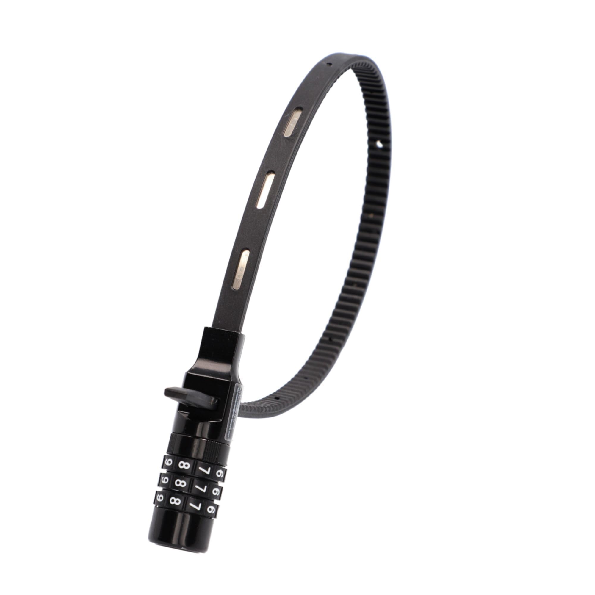 FISCHER Fahrradschloss, Kabelbinderschloss Spezialschloss mit Zahlenschloss, für Fahrrad, Helm oder Skifahren, schwarz, Länge: 53 cm