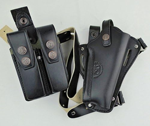 Kings Shoulder Leather Holsters Series (Black, 446 Horizontal w Double Magazine)