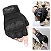 FREETOO Tactical Gloves Military Rubber Hard Knuckle Outdoor Gloves (Black Half Finger, XL:9.2