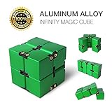 JoyNote Aluminium Alloy Infinity Pocket Size Cube Toys Relaxation Office Stress Reducers for ADD, ADHD, Anxiety, Autism Adult & Kids (Green)