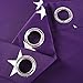 Kotile Blackout Purple Curtains for Girls Room/Kids Room 63 Inch Length 2 Panels, Home Decor Window Treatment Thermal Insulated Ring Top Curtains with Silver Star Print, Royal Purple
