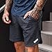 Ouber Men's Bodybuilding Lifting Gym Workout Sweat Shorts (Deep Grey,S)