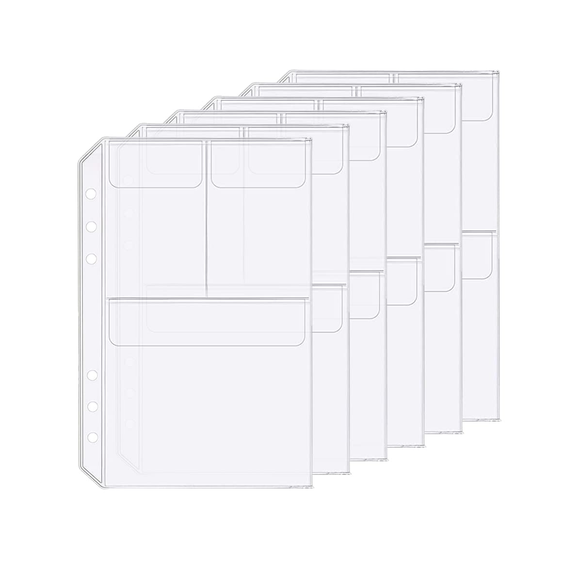 D Ring Binder Accessory Punched Binder Pockets Divider Ruler Tab Index (3 Pocket,A5)