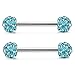 Jstyle 316L Stainless Steel Body Jewelry 14G Nipple Rings Piercing Jewelry Barbell Crystal Ball Disco Bar Pairs