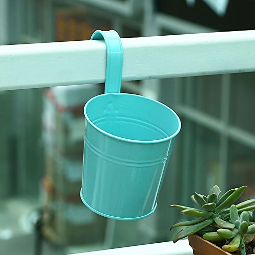 Kicode Metal Iron Hanging Flower Pot Vase Planter Hanging Vase Balcony Garden Roof Home Decoration 63.8" - Thumbnail 7