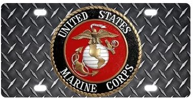 USMC United States Marine Corps Semper Fi Metal License Plate Frame (New) 12" X 6"