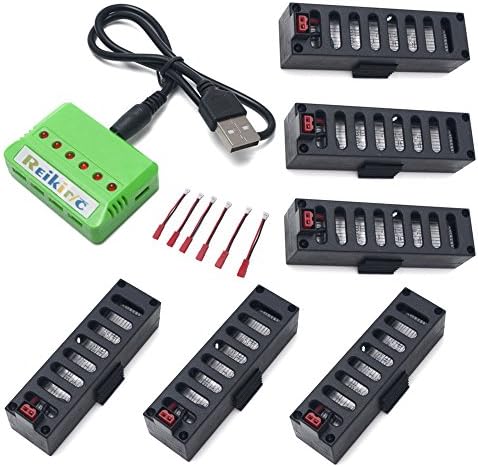 6Pcs 3.7V 500mah Battery + 1 to 6 Charger + Charging Cable for JY018 EACHINE E52 Wifi RC Quadcopter Drone Parts