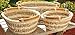 ShopOnNet RT450130-3 Handwoven Wicker Storage Basket Curve Pole Handle in Dual Brown and Sand (Set of 3)