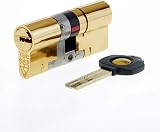Yale B-YS3-4545B Anti-Snap 3 Star Euro Cylinder 45:45 Brass Finish