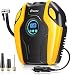 Breezz Air Compressor, 12V DC Portable Auto Tire Pump with Digital Display Pressure Gauge up to 150PSI for Car, Bicycle and Other Inflatables (Orange-1) primary