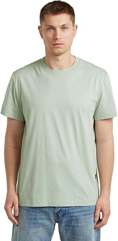 Raw C.V. Camiseta Base-s para Hombre, Color Verde (Pale Green D16411-336-c199), XL
