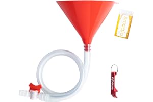 SMOQIO Beer Bong Funnel with Valve, Single Header, Bonus Bottle Opener, 1 Pack
