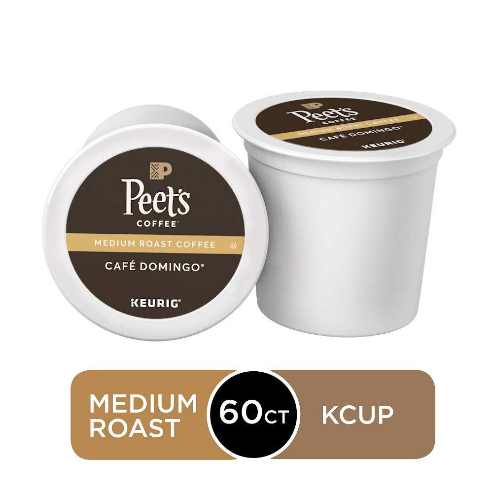 Peet's Coffee Café Domingo, Medium Roast, 60 Count Single Serve K-Cup Coffee Pods for Keurig Coffee Maker