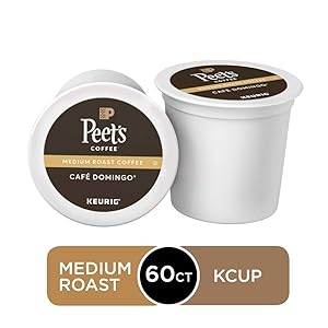 Peet's Coffee Café Domingo, Medium Roast, 60 Count Single Serve K-Cup Coffee Pods for Keurig Coffee Maker