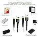 Micro USB Cable Reversible, Quick Charger Cable USB 2.0 Android Charging Cord Sync & Charging TPE Cable for Android, Samsung, Kindle, HTC, Xbox, PS4, Smart Phones and More 2-Pack(4ft & 0.65ft, Black)