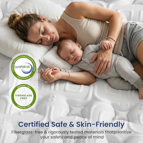 BedStory 14 Inch Queen Mattress - Medium Firm Hybrid Queen Size Bed Mattress in a Box, Matelas Queen for Extra Support & Pressure Relief, CertiPUR-US Certified, 365-Night Trial