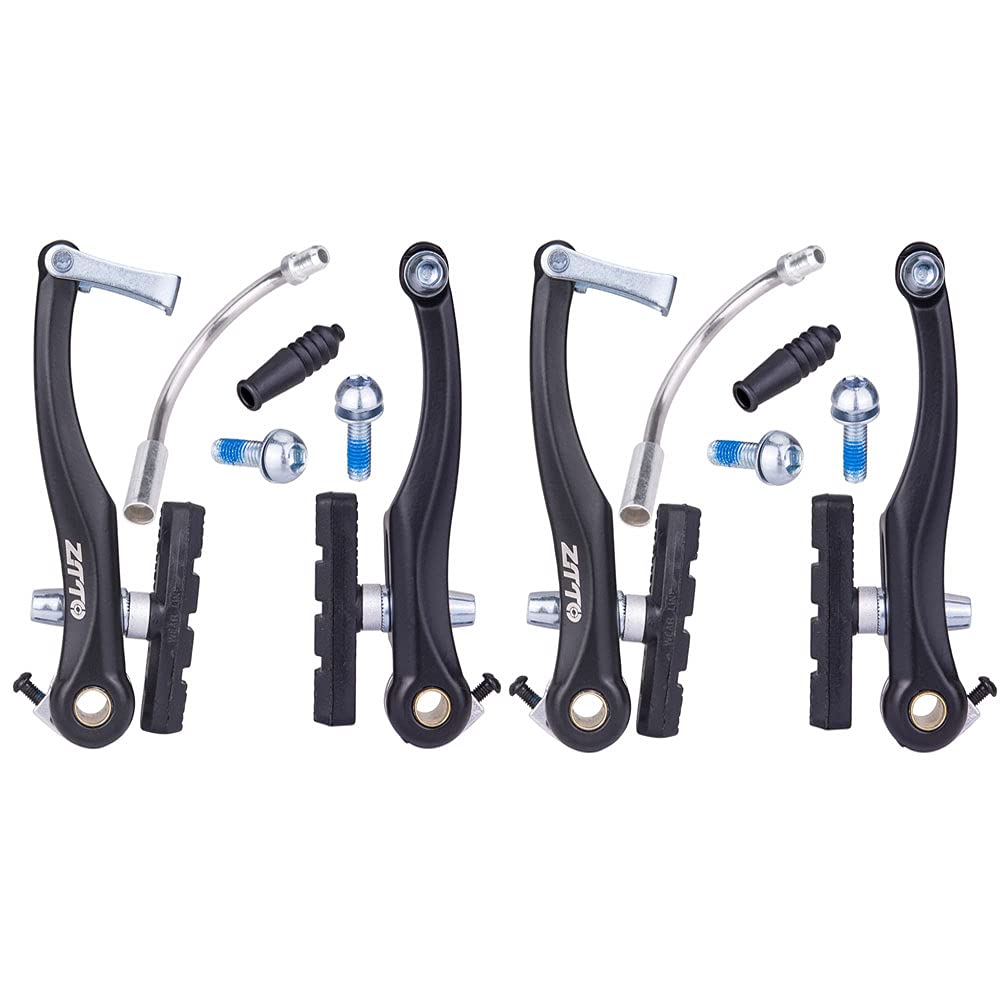 Mimoke 2 Pairs V-Brake for Bike, Brake Set V Brake Front and Rear with 70mm Pads, Long Arm 110mm, Aluminum Alloy,Black