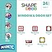 Shapemags 24 Piece Set Magnet Building Tiles Magnetic Blocks - Windows and Doors Accessories Building Kit, Award Winning STEM Toy, Educational 3D Construction Blocks Set
