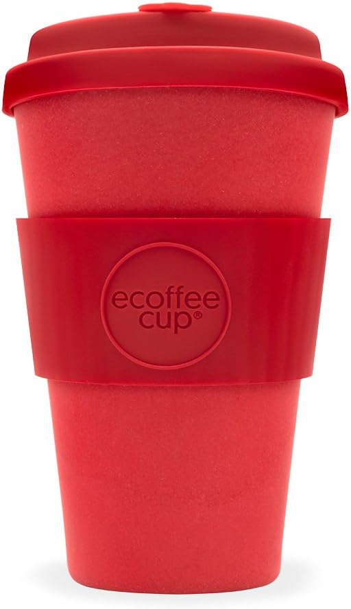 Ecoffee Cup Red Dawn 14oz / 400ml Bright Red | Reusable Bamboo Coffee Cup
