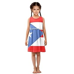Aflyko Sleeveless Dress Puerto Rico Flag Summer