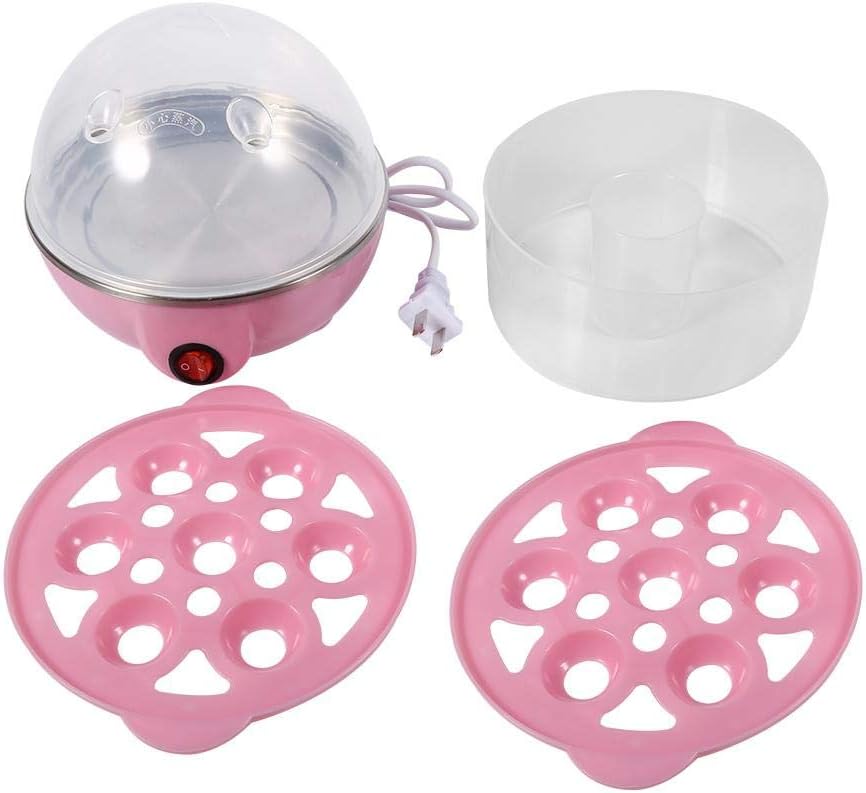 Sugoyi Egg Cooker, 2Colors 220V Multi-Functional Double-Layer Electric Eggs Boiler Cooker Steamer Home Kitchen Use(Pink)