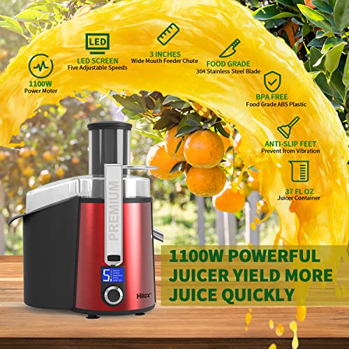 Centrifugal Juicer Machine LCD Monitor 1100W Juice Maker Extractor, 5