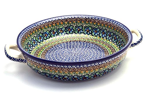 Click Here to See More Images Polish Pottery Baker - Round with Handles - Large - Unikat Signature U151