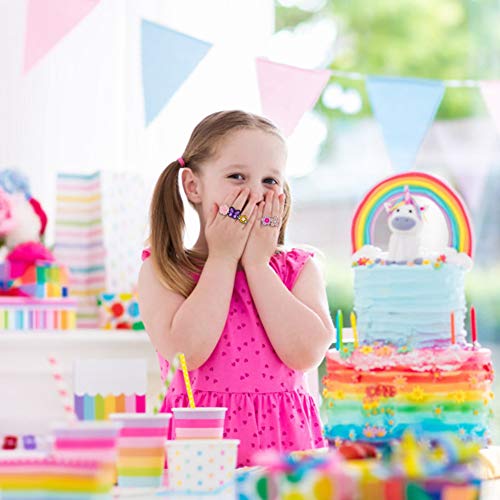 image for BAOQISHAN 26PCS Little Girl Lovely Jewel Rings in Box Unicorn Backpack