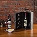 MyGift 2 Bottle Modern Black Top Handle Travel Wine Carrier Case with 4 Piece Wine Accessory Set