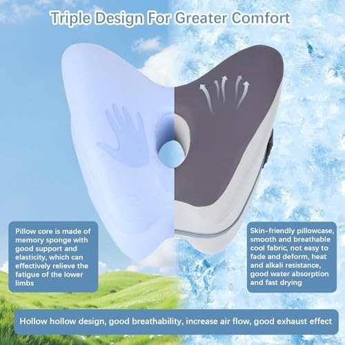 Romon Dark Grey Sleeping Leg Pillow, Butterfly Shape Pillow for Side Sleeper with Cooling Fabric - Orthopedic Pillow to Relieve Knees, Ankles and Hips