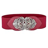 Womens Belt Elastic Stretch Waistband Ornament Size M CL0414-4