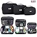 BUBM Electronic Organizer Travel Gadget Bag for USB Cable,Power Cords,Chargers,Plug,Battery,External Hard Drive,Memory Card(3pcs/set,Black)