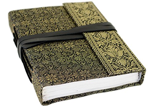 Sari large black handmade handbound journal, plain pages (21cm x …
