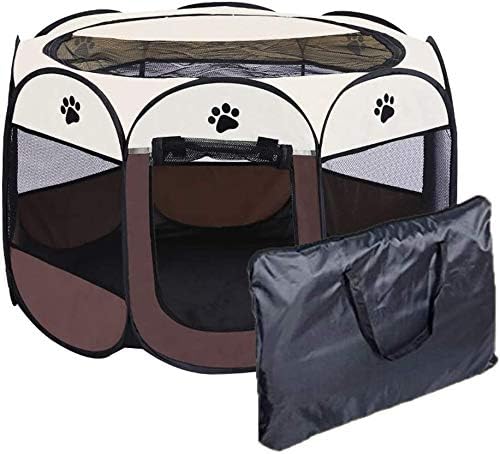 ペットサークル 折りたたみ 八角形 プレイサークル コンパクト メッシュ お出かけ用品 コーヒー ペットケージ ペット サークル トイプードル ペット用品
