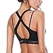 BESTENA Sports Bra, Cross Back High Impact Padded Workout Bras for Women Running and Yoga(Black,Medium)
